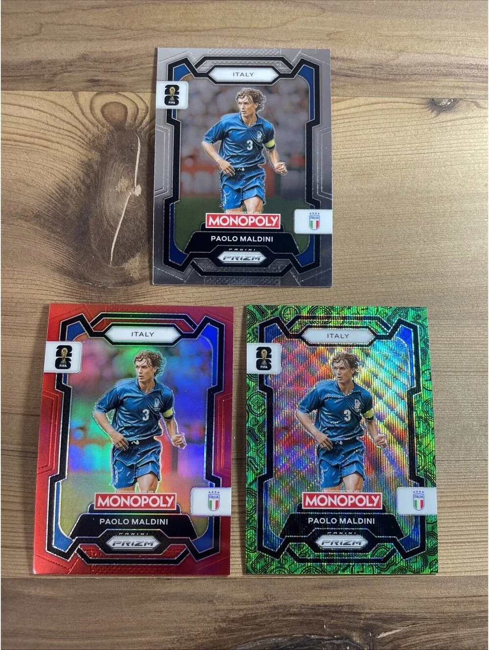 Panini Monopoly Paolo Maldini FIFA World Cup 2026 Prizm Red/Green/Regular #37